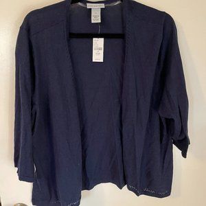 Catherines Navy Shrug - 1X - Plus Size - New